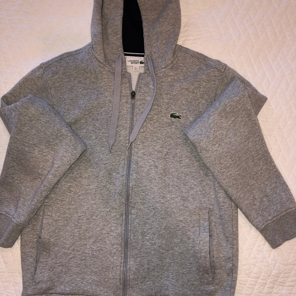 LACOSTE Men's SPORT Lightweight Bi-material Hoodie